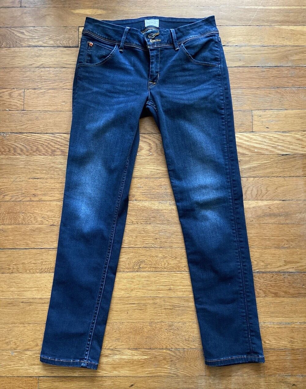 HUDSON ‘Collin Skinny Crop’ Stretch Low-Rise Blue Jeans sz 27